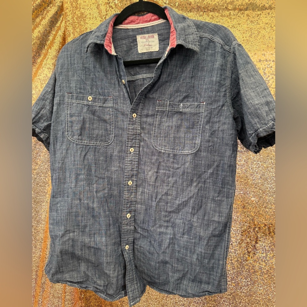 Casual Blue Button-Down Shirt for Men